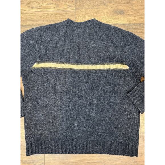 J. Crew 100% Shetland Wool Sweater Striped Pullover Crew Neck Blue Men’s Sz L - Picture 7 of 7